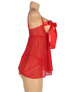 Red Bow-knot Open Back Babydoll (16-18) 3xl