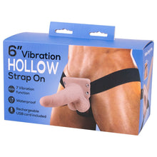 Load image into Gallery viewer, Flesh 6&#39;&#39; Vibration Hollow Strap-on Rechargeable
