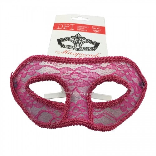 Lace Masquerade Mask Hot Pink