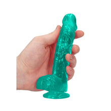 Load image into Gallery viewer, Realrock 6&#39;&#39; Realistic Dildo With Balls Turquoise
