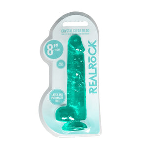 Realrock 8'' Realistic Dildo With Balls Turquoise