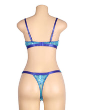 Load image into Gallery viewer, Blue Floral Lace Underwire Set (20-22) 5xl
