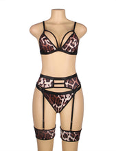 Load image into Gallery viewer, Leopard Print Garter Bra Set (20-22) 5xl
