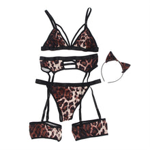 Load image into Gallery viewer, Leopard Print Garter Bra Set (20-22) 5xl
