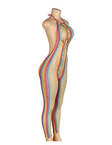 Rainbow Halter Bodystocking (14-18) Xl