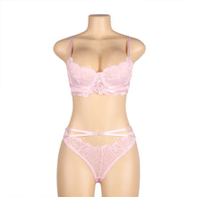 Load image into Gallery viewer, Floral Lace Underwire Bra Set Pink (8-10) M
