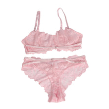 Load image into Gallery viewer, Floral Lace Underwire Bra Set Pink (8-10) M
