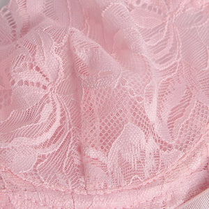Floral Lace Underwire Bra Set Pink (8-10) M