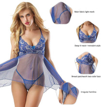 Load image into Gallery viewer, Sheer Mesh Babydoll Blue (16-18) 3xl
