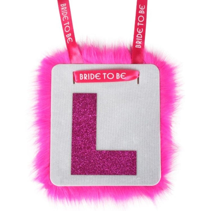 L Plate With Fluff And Ribbon