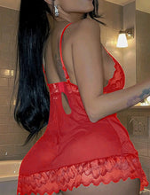 Load image into Gallery viewer, Red Lace With Hook And Eye Babydoll (12-14) Xl

