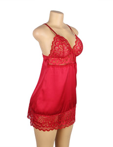 Red Lace With Hook And Eye Babydoll (16-18) 3xl