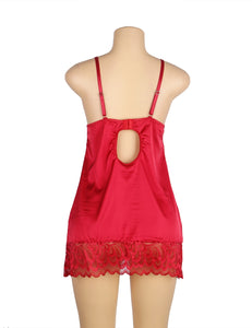 Red Lace With Hook And Eye Babydoll (16-18) 3xl