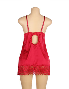 Red Lace With Hook And Eye Babydoll (8-10) M