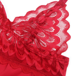Red Lace With Hook And Eye Babydoll (12-14) Xl