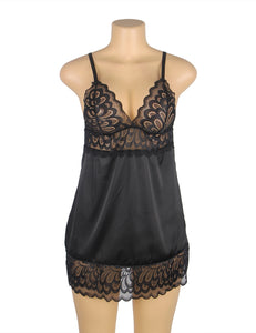 Black Lace With Hook And Eye Babydoll (16-18) 3xl