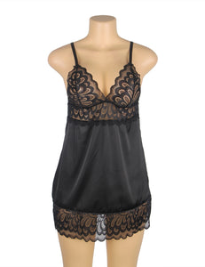 Black Lace With Hook And Eye Babydoll (12-14) Xl