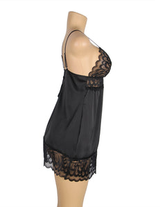 Black Lace With Hook And Eye Babydoll (16-18) 3xl