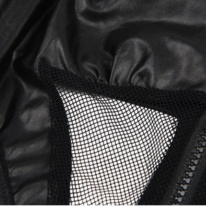Zipper Front Long Sleeve Cat Suit Black (12-14) Xl