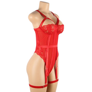 Teddy With Garter Ring Red (16-18) 3xl