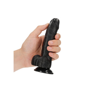 Realrock 6'' Realistic Dildo With Balls Black