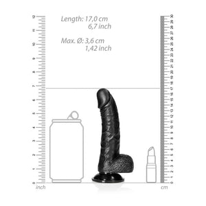 Realrock 6'' Realistic Dildo With Balls Black