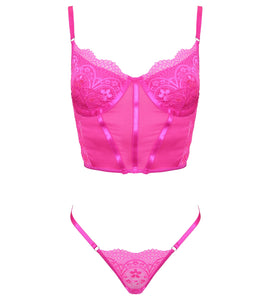 Muse Crop Top And G String Set S Pink