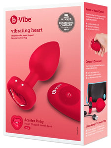 Remote Control Vibrating Jewelled Heart Plug M/l