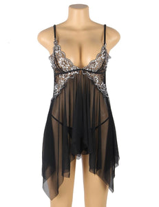 Black Babydoll W/lace (20-22) 5xl