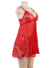 Load image into Gallery viewer, Red Lace Babydoll (16-18) 3xl
