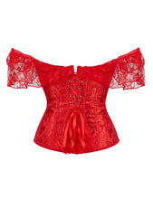 Load image into Gallery viewer, Off Shoulder Lace Corset Red (18) 3xl
