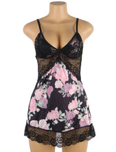 Load image into Gallery viewer, Floral Lace Babydoll Black (12-14) Xl
