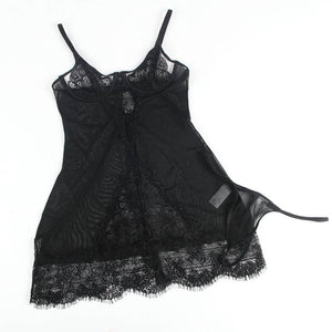 Black Eyelash Lace Sheer Babydoll (20-22) 5xl