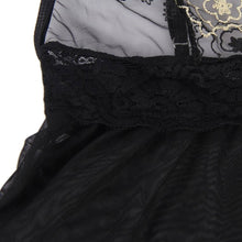 Load image into Gallery viewer, Black Lace Embroidery Babydoll (16-18) 3xl
