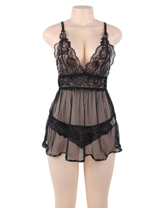 Black Backless Fly Away Babydoll (16-18) 3xl