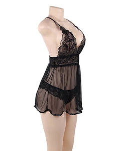 Black Backless Fly Away Babydoll (16-18) 3xl