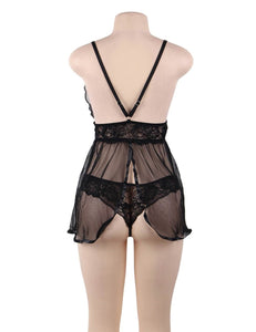 Black Backless Fly Away Babydoll (16-18) 3xl