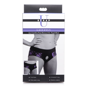 Lace Envy Panty Harness Purple S/m
