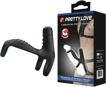 Load image into Gallery viewer, Vibrating Penis Sling Black
