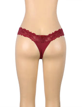 Load image into Gallery viewer, Burgundy Sexy Floral Lace Panty (8-10) M

