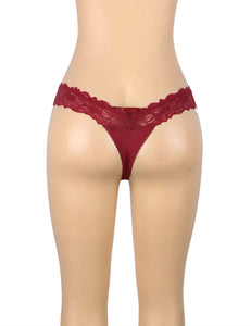 Burgundy Sexy Floral Lace Panty (16-18) 3xl