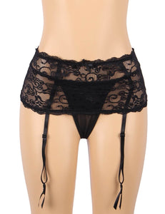 Black Sexy Lace Floral Lace Garter(8-10) M