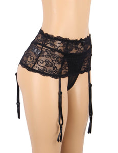 Black Sexy Lace Floral Lace Garter(8-10) M