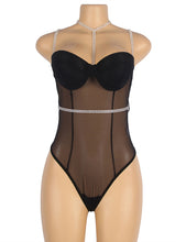 Load image into Gallery viewer, Black Mesh Bodysuit And Belt (12-14) Xl
