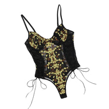 Load image into Gallery viewer, Black Exquisite Embroidery Bodysuit (8-10) M
