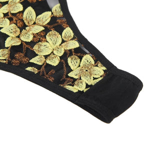 Black Exquisite Embroidery Bodysuit (12-14) Xl