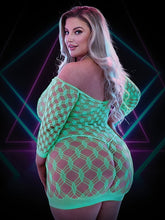Load image into Gallery viewer, Glow In The Dark Mini Dress With Sleeves Q-lapdance
