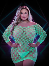 Load image into Gallery viewer, Glow In The Dark Mini Dress With Sleeves Q-lapdance
