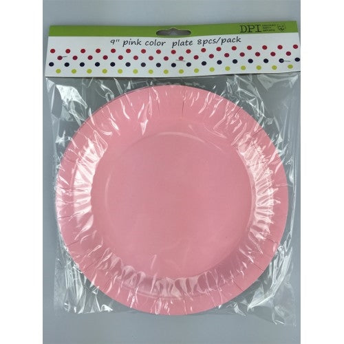 9'' Pink Paper Plate 8pcs