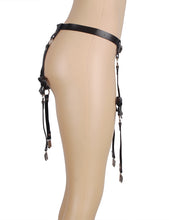 Load image into Gallery viewer, Black Leather Chain Bandage Garter- O/s
